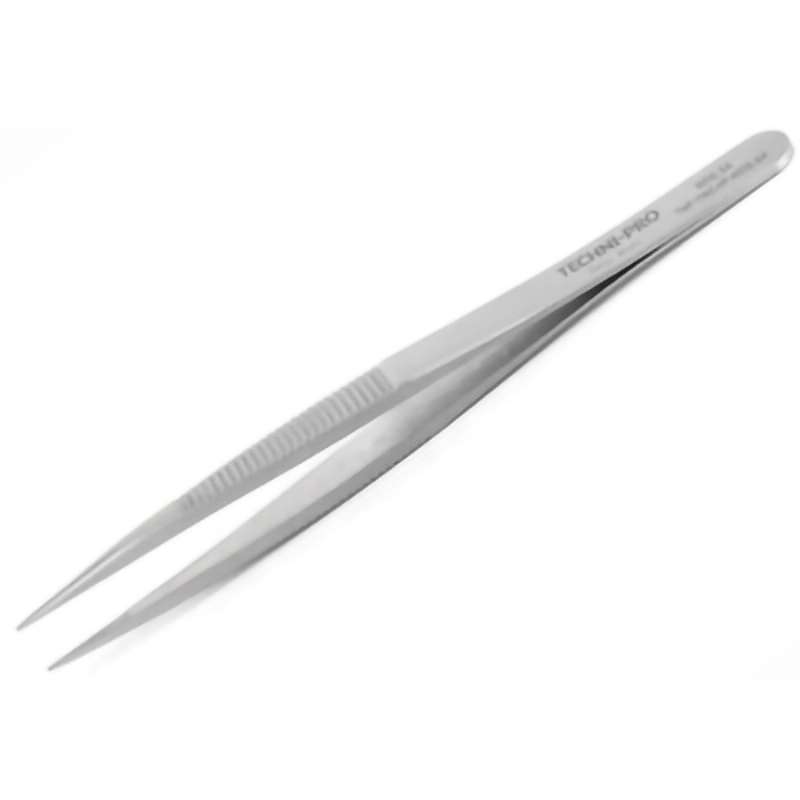 High Precision Tweezers, Style 00, Anti-Acid/Anti-Mag, SS, Squared, Serrated, 4.7"